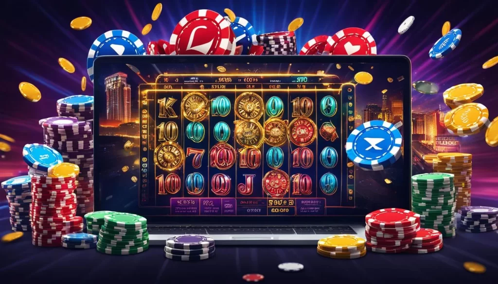 Giao diện trò chơi Nổ Hũ với các guồng quay đang hoạt động và nút quay
